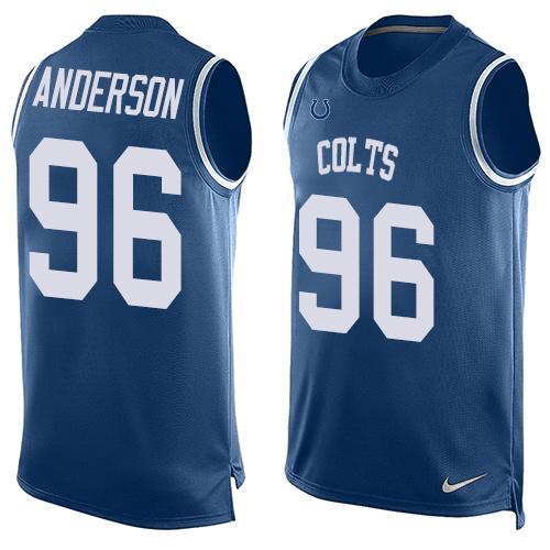 Nike Colts #96 Henry Anderson Royal Blue Team Color Men's Stitched NFL Limited Tank Top Jersey